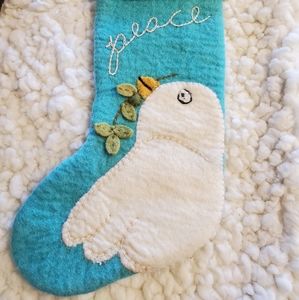 Peace Dove Olive Branch Felt Christmas Stocking